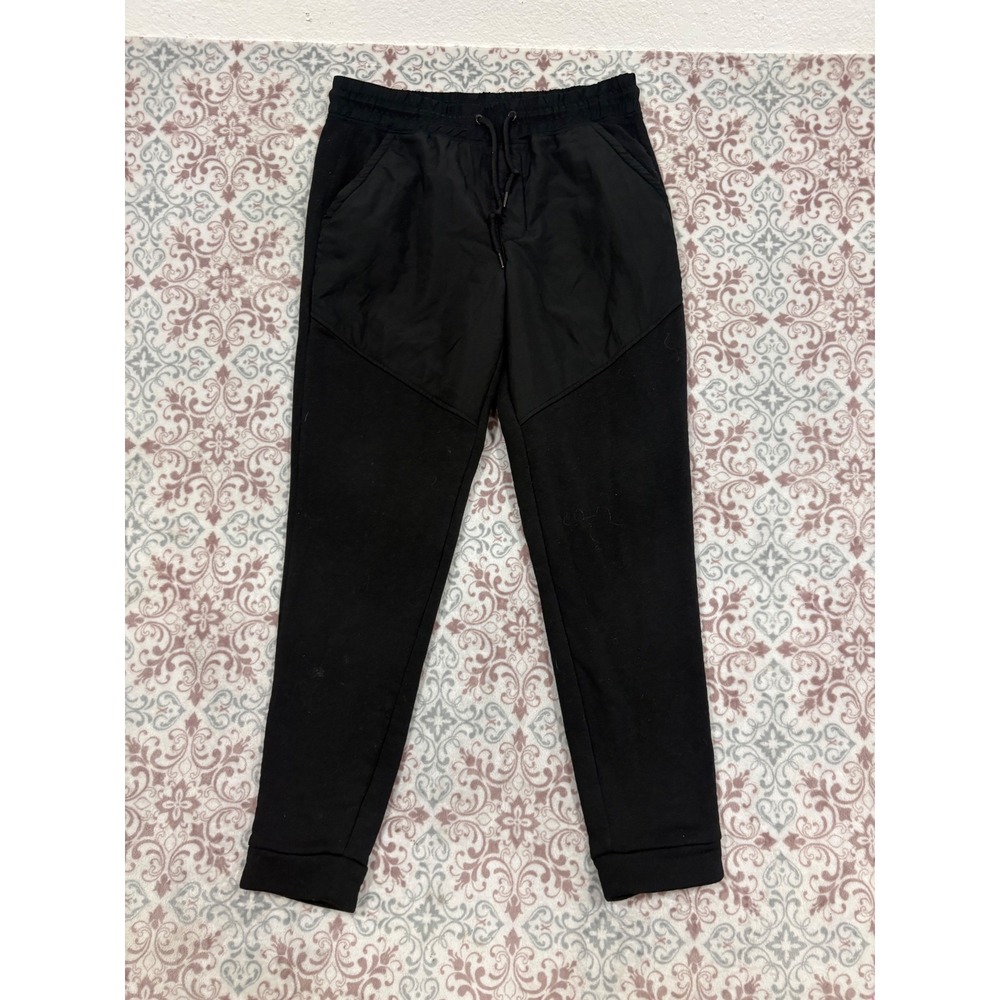 RBX Live Life Active Mens Black Mixed Media Fleece Jogger Sweatpants Medium